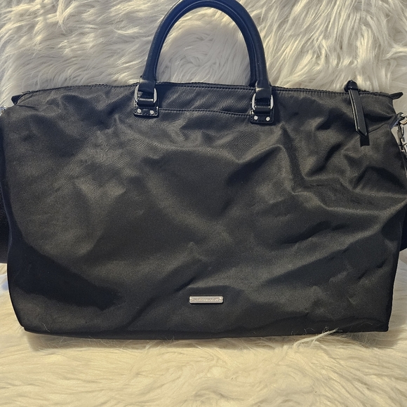 Rebecca Minkoff Weekender Black Nylon Tote Bag - Picture 1 of 11